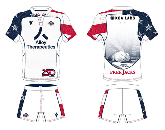 2026 Free Jacks Macron White 250 Away Jersey - YOUTH