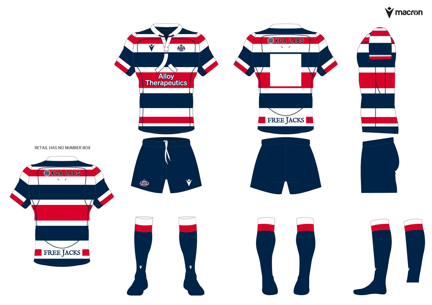 2026 Free Jacks Macron Home Jersey - ADULT