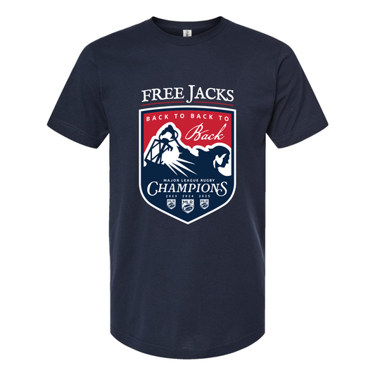 Free Jacks Back To Back To Back MLR Champions Legacy Roster Tee