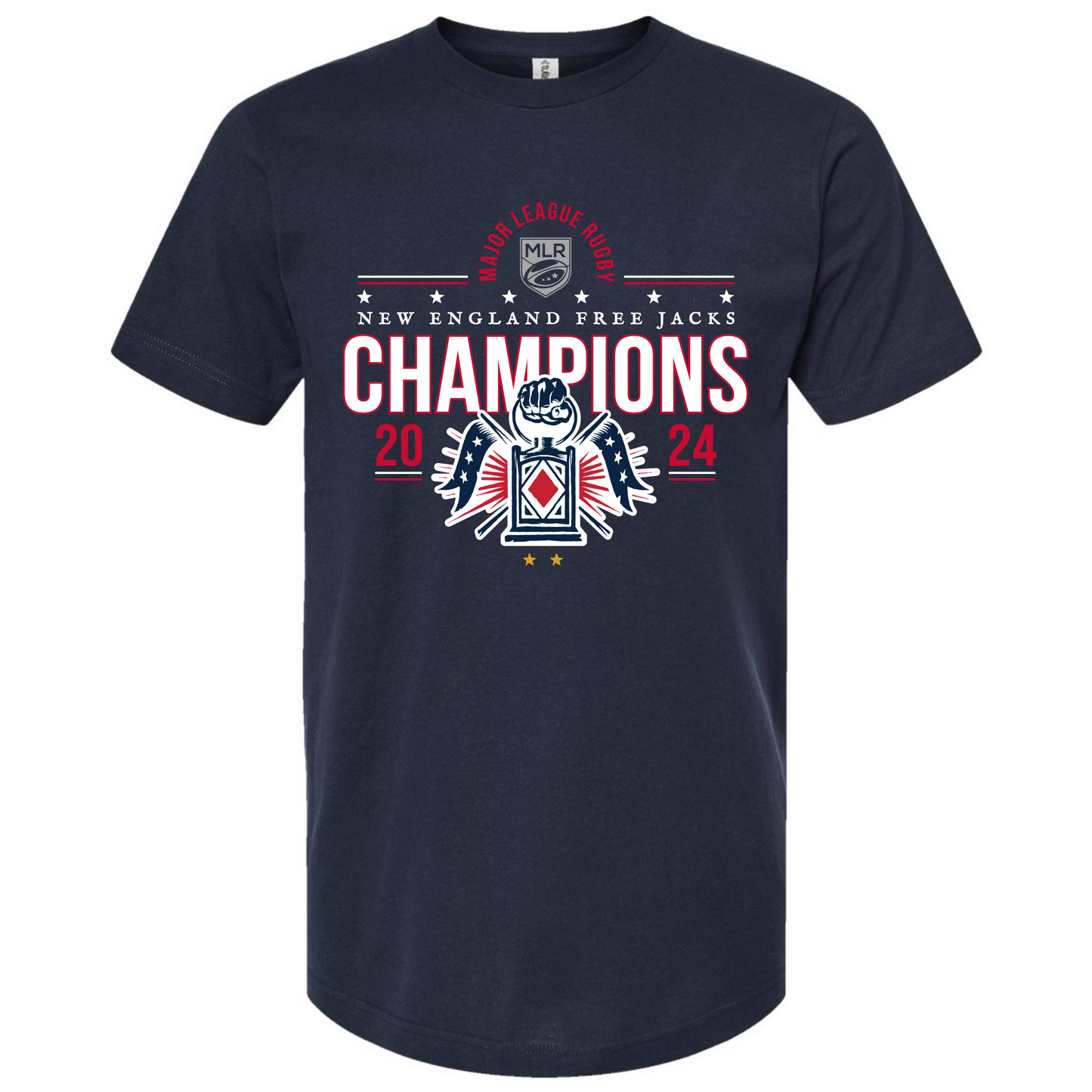 Free Jacks 2024 MLR Champions Match List Navy Tee