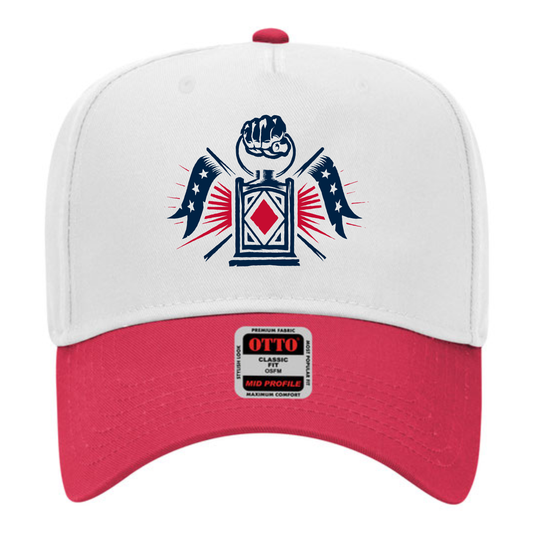 Free Jacks Red Brim Lantern Cap
