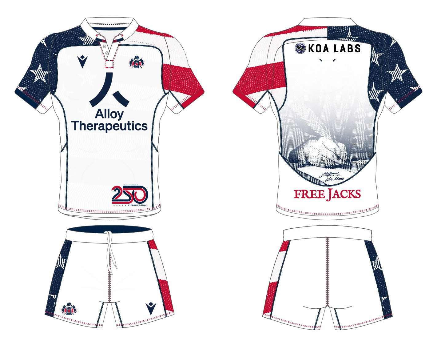 2026 Free Jacks Macron White Away Jersey - ADULT
