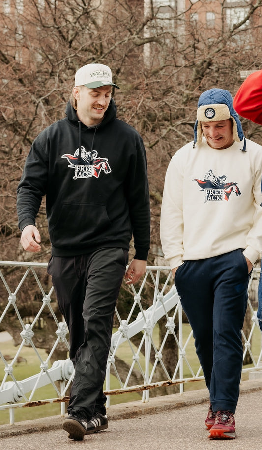 Rider Logo Navy Cotton Hoodie