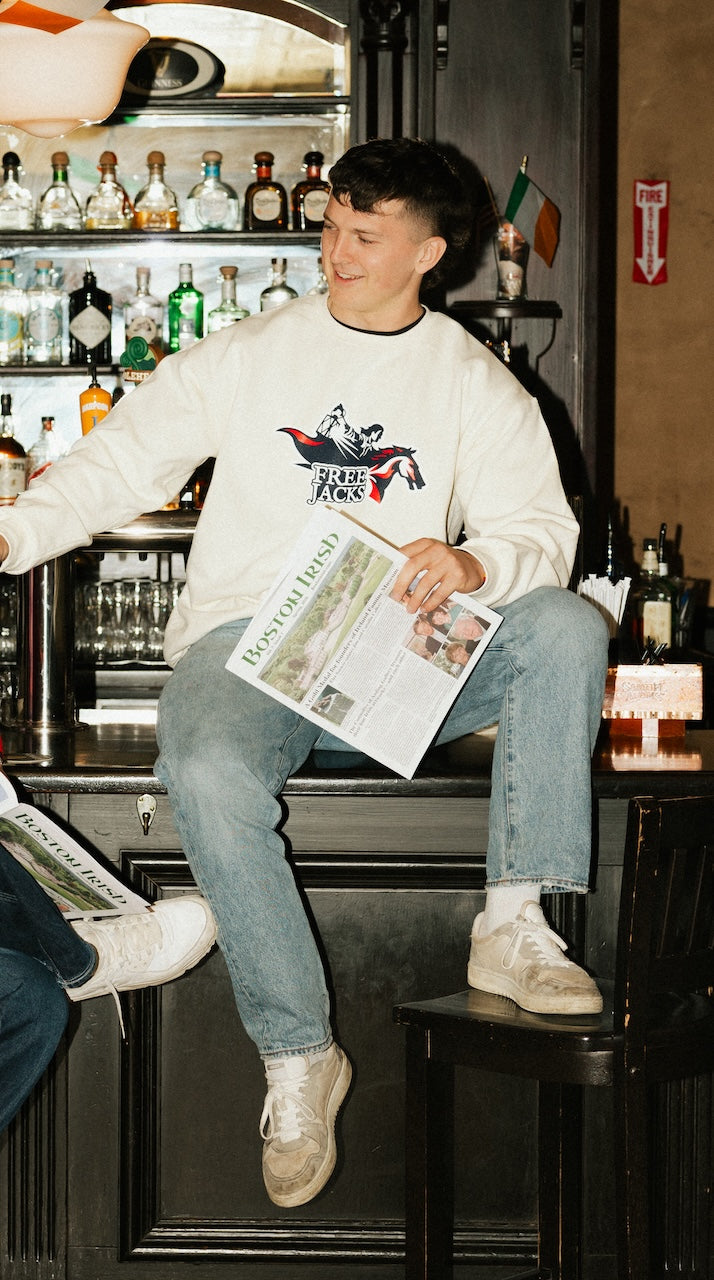 Rider Logo Cream Crew Neck