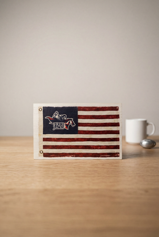 Free Jacks Wood Block Flag Sign