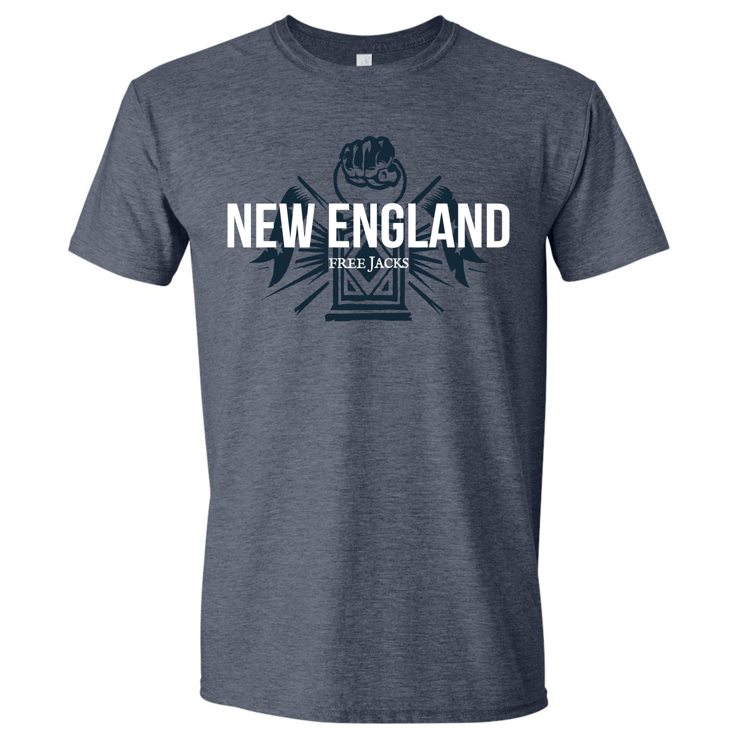 Free Jacks Heather Navy Faded Lantern New England Tee