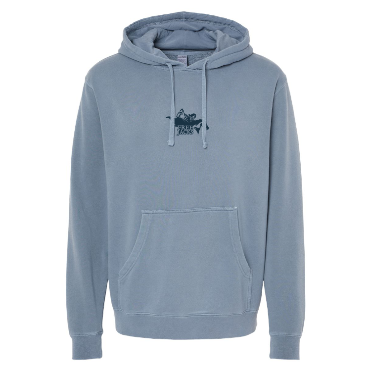 Free Jacks Embroidered Rider Slate Blue Pigment-Dyed Hoodie