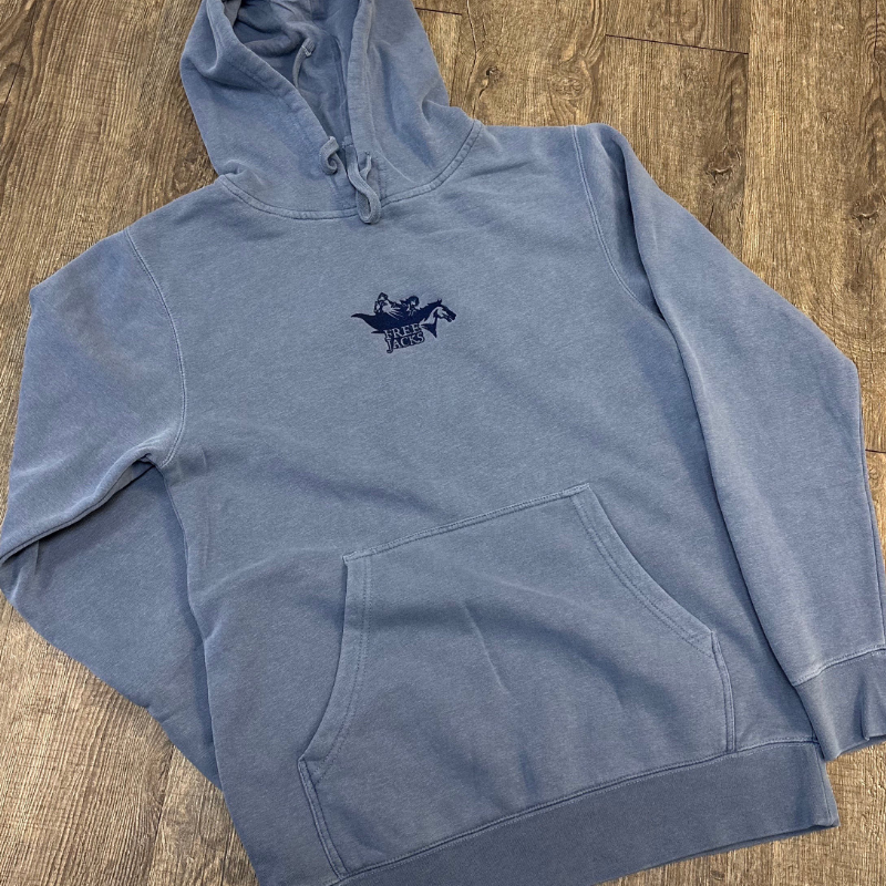 Free Jacks Embroidered Rider Slate Blue Pigment-Dyed Hoodie