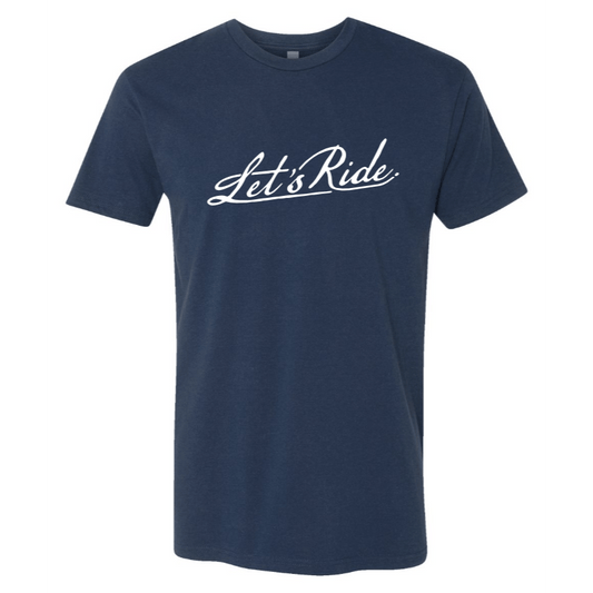 Free Jacks Navy Let's Ride Script Tee