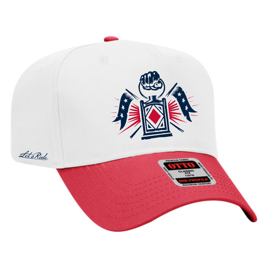 Free Jacks Red Brim Lantern Cap