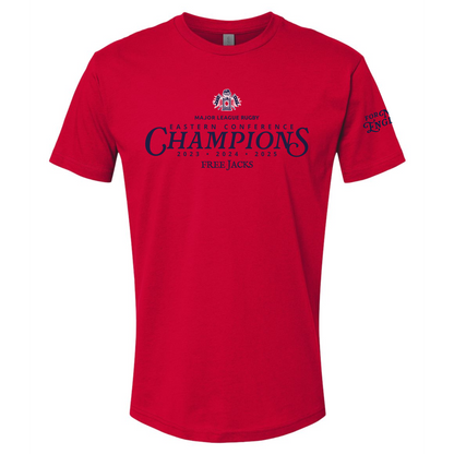 Free Jacks 2025 Eastern Conference Champions Tee Red