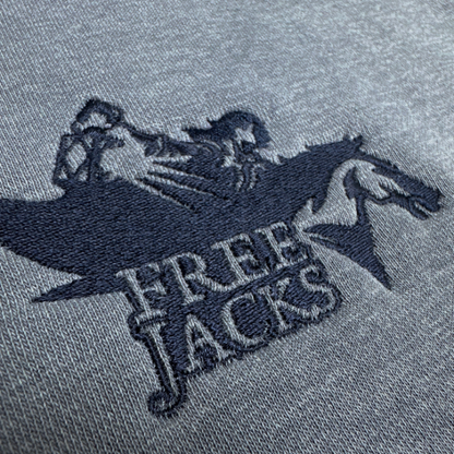 Free Jacks Embroidered Rider Slate Blue Pigment-Dyed Hoodie